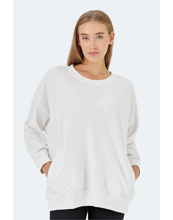 Slazenger Vikenti SW ST24WK037-000 Beyaz Sweatshirt