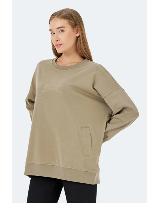 Slazenger Vikenti SW ST24WK037-808 Koyu Yeşil Sweatshirt