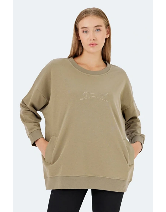 Slazenger Vikenti SW ST24WK037-808 Koyu Yeşil Sweatshirt