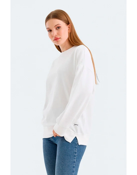 Slazenger Virtue ST24WK021-000 Beyaz Sweatshirt