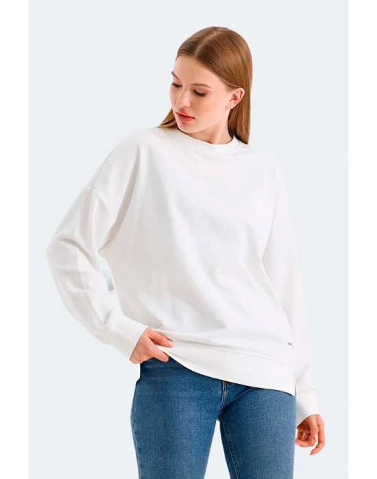 Slazenger Virtue ST24WK021-000 Beyaz Sweatshirt