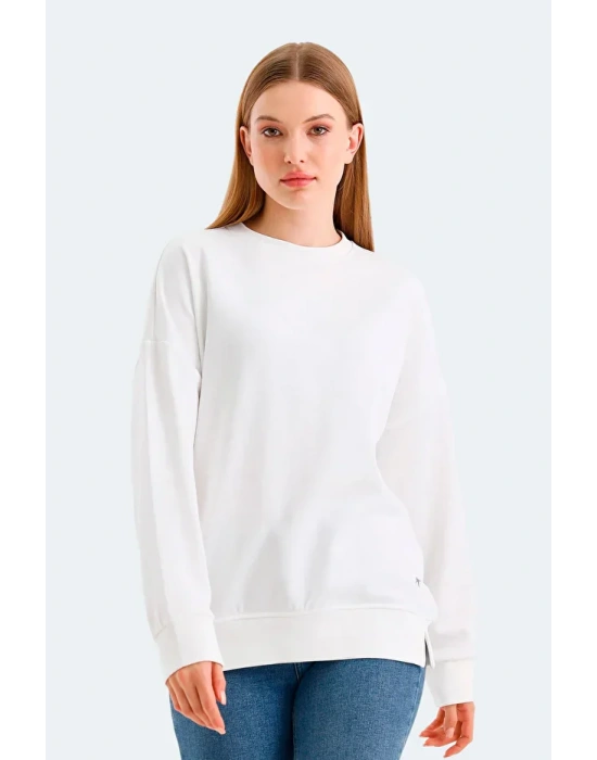 Slazenger Virtue ST24WK021-000 Beyaz Sweatshirt