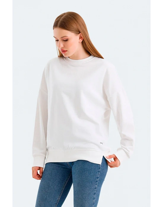 Slazenger Virtue ST24WK021-000 Beyaz Sweatshirt