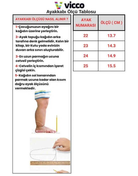 Vicco Nita Beyaz-Pembe Sneaker (22-25)