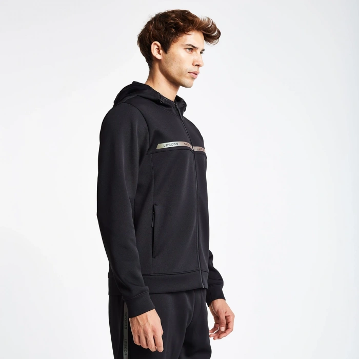 LESCON 24N-1128 FERMUARLI  KAPŞONLU ÜST SIYAH