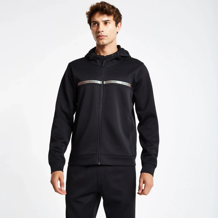 LESCON 24N-1128 FERMUARLI  KAPŞONLU ÜST SIYAH