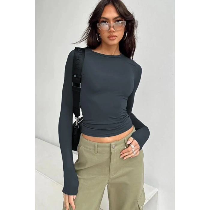 Madmext MG1701 Uzun Kollu Body Füme