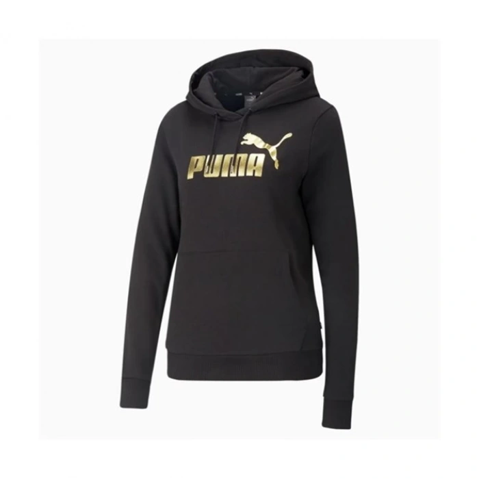 Puma ESS+ Metallic Logo Sweatshirt 849096-01 Siyah-Gold