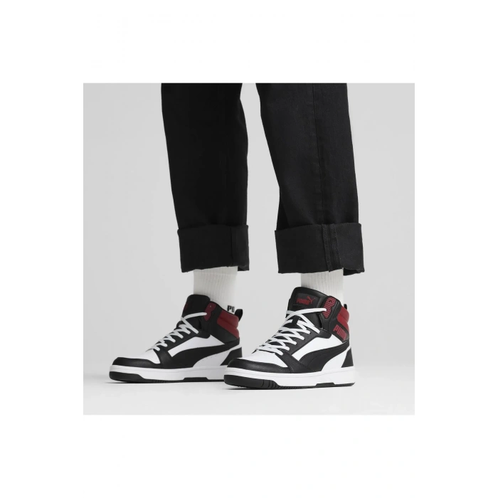 Puma Rebound v6 392326-24 Siyah Beyaz Kırmızı