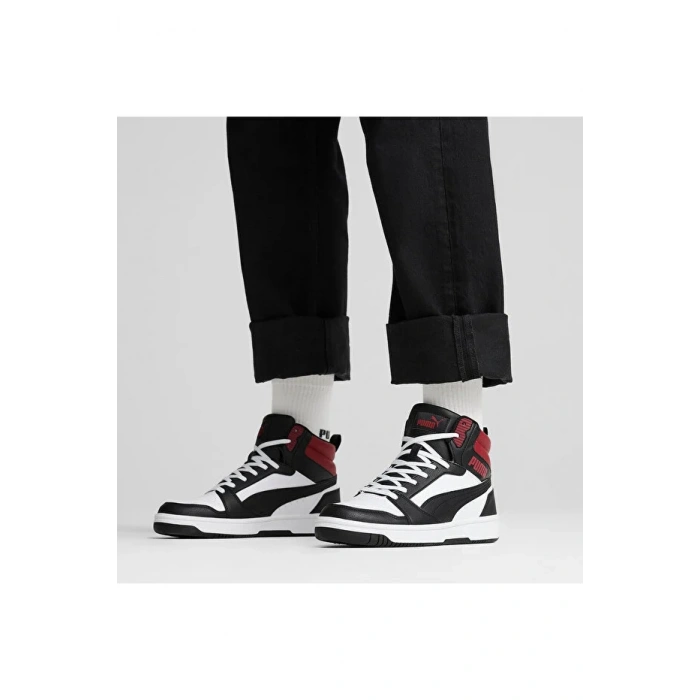 Puma Rebound v6 392326-24 Siyah Beyaz Kırmızı