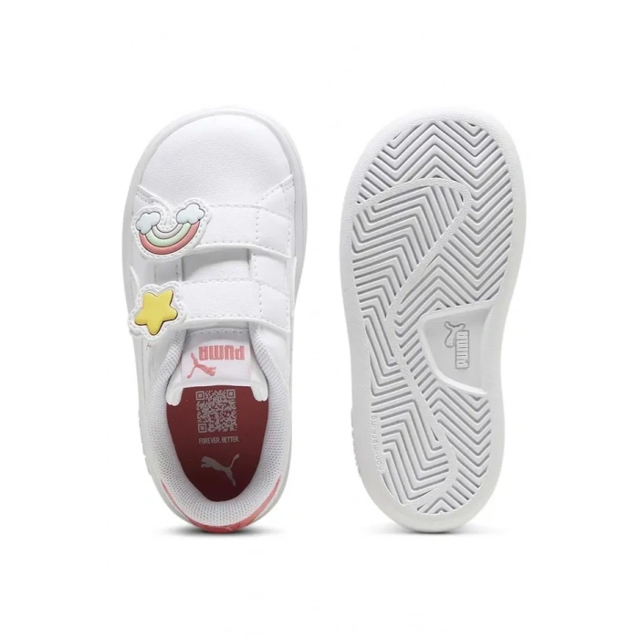 Puma Smash 3.0 Badges V Inf Beyaz-Pembe 397287-01