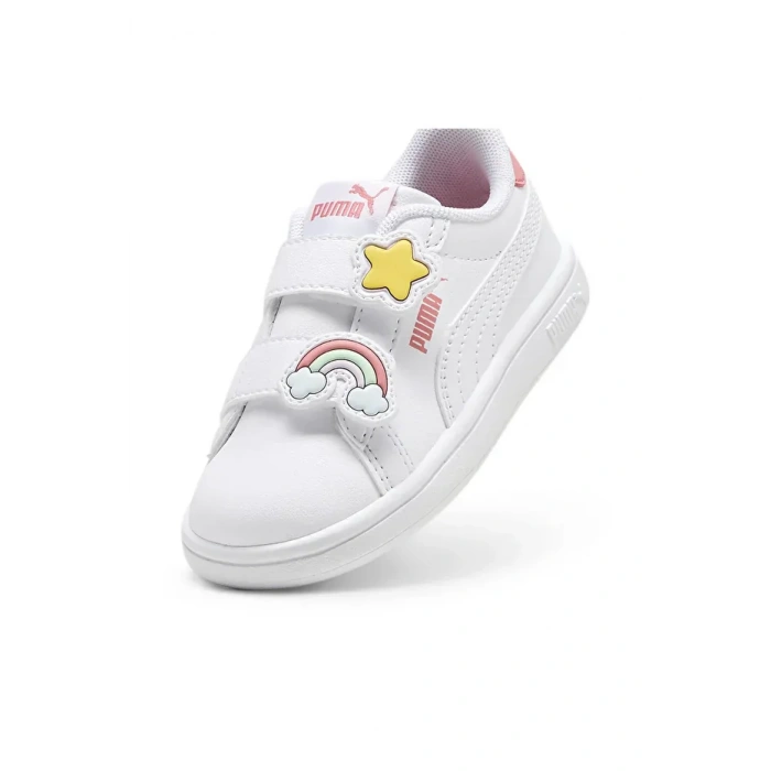 Puma Smash 3.0 Badges V Inf Beyaz-Pembe 397287-01