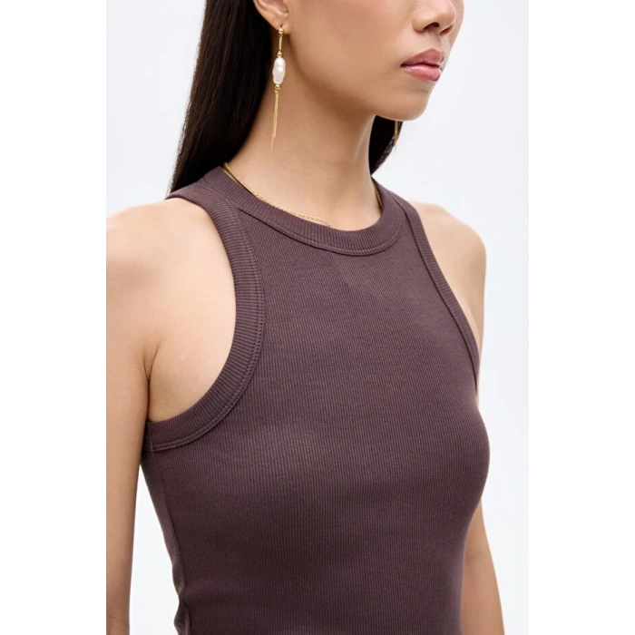 QUZU 24K60081 T-SHİRT KAHVE