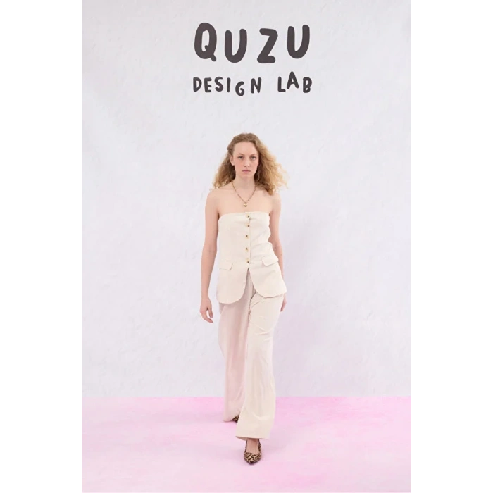 QUZU 25YPNT00298 BEJ PANTOLON