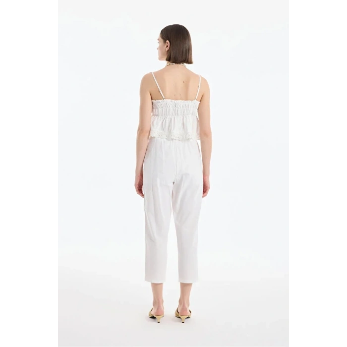QUZU 25YPNT00385 PANTOLON EKRU