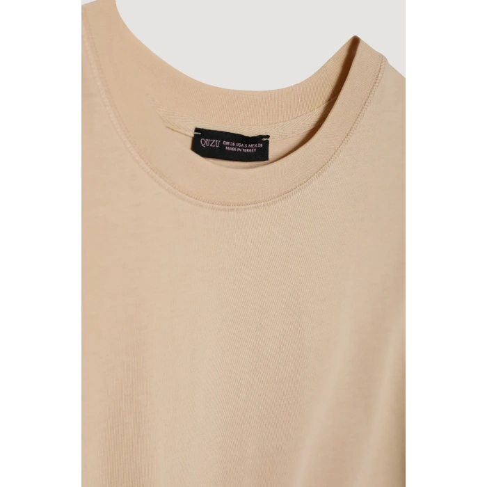 Quzu 25YTSH00186 T-Shirt Bej