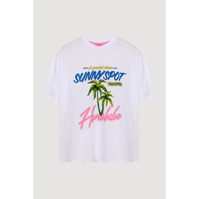 Quzu 25YTSH00493 T-Shirt Beyaz