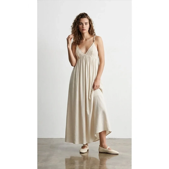 QUZU 26YELB02186 ELBİSE BEJ