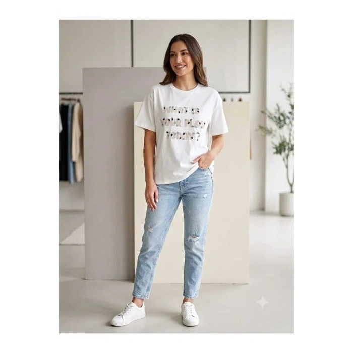 QUZU 26YTSH02026 T-SHİRT BEYAZ