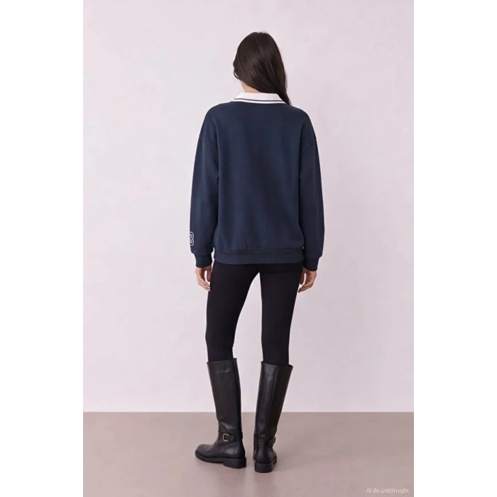 QUZU 27KSWT02528 SWEATSHİRT LACİVERT