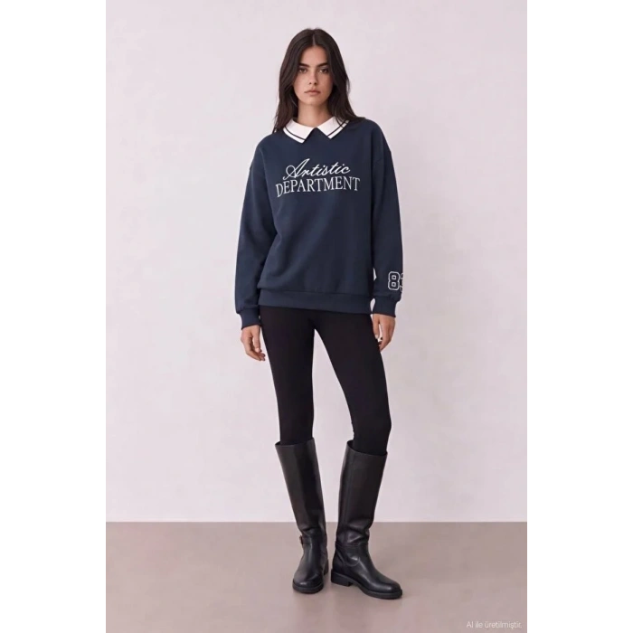 QUZU 27KSWT02528 SWEATSHİRT LACİVERT