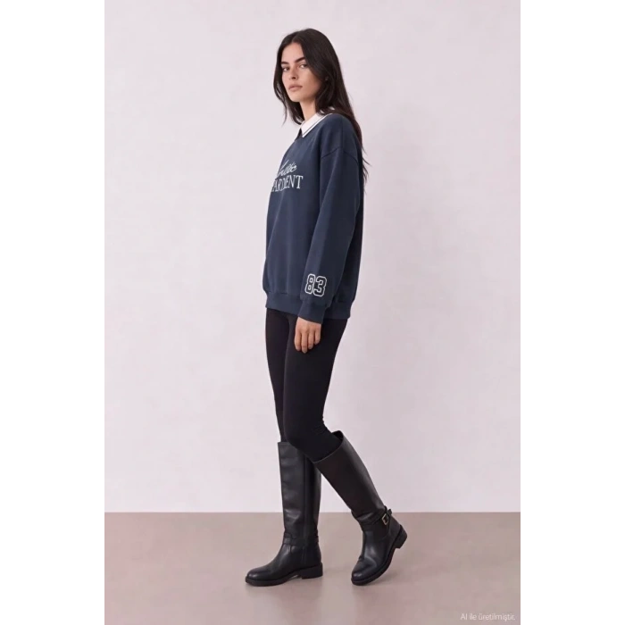 QUZU 27KSWT02528 SWEATSHİRT LACİVERT