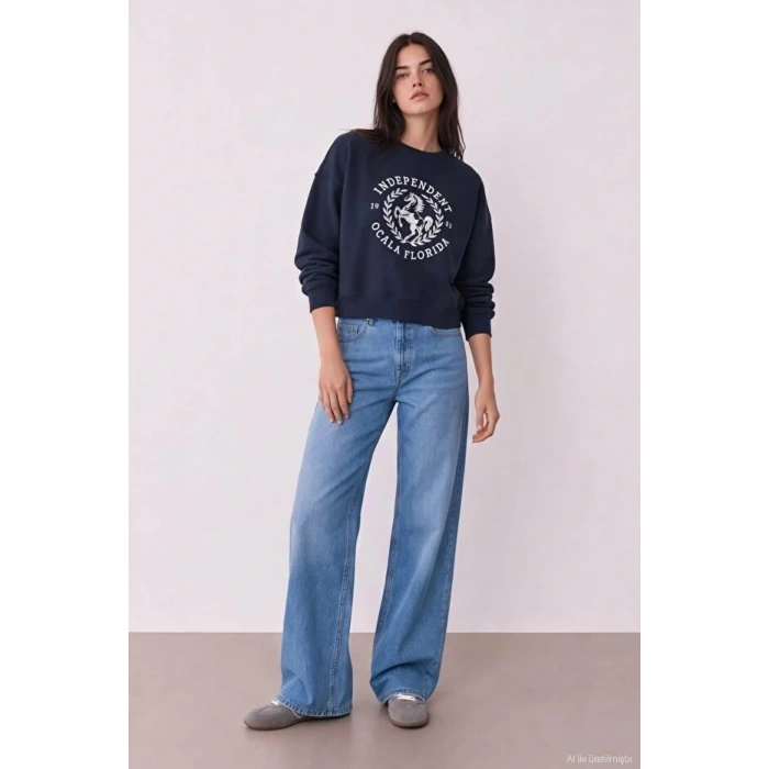 QUZU 27KSWT02839 LACİVERT SWEATSHİRT