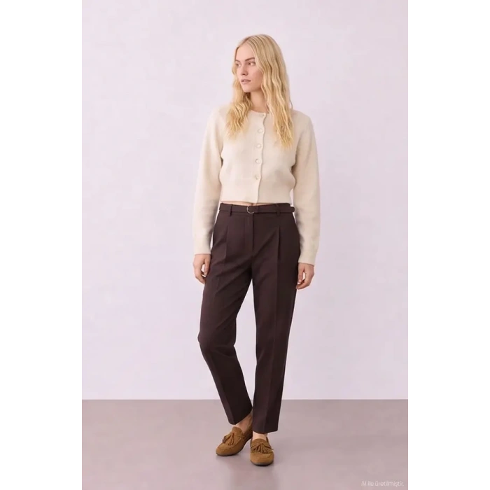 QUZU 27KTRK02821 TRİKO HIRKA KREM