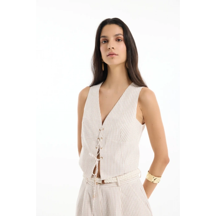 Quzu YYLK00402 Yelek Kahverengi