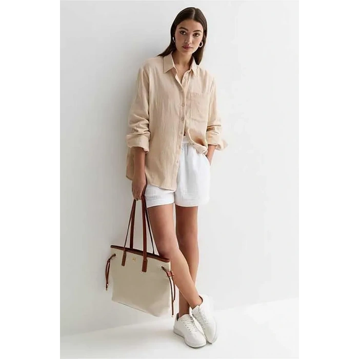 SeeH SH158 Müslin Gömlek Bej