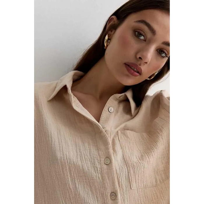 SeeH SH158 Müslin Gömlek Bej