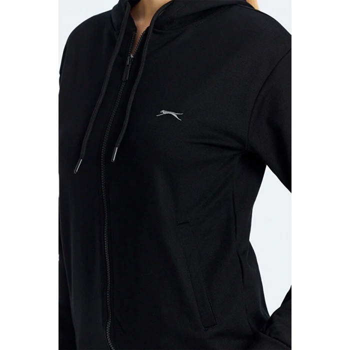 Slazenger Kınet ST24WE141-500 Siyah Kapşonlu Üst