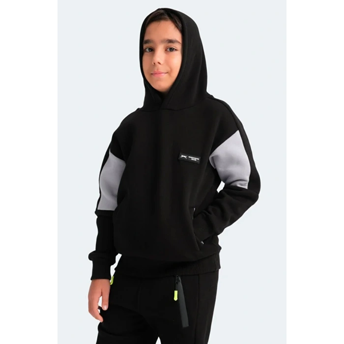 Slazenger Layne ST24WC006-520 Sweatshirt Siyah Gri