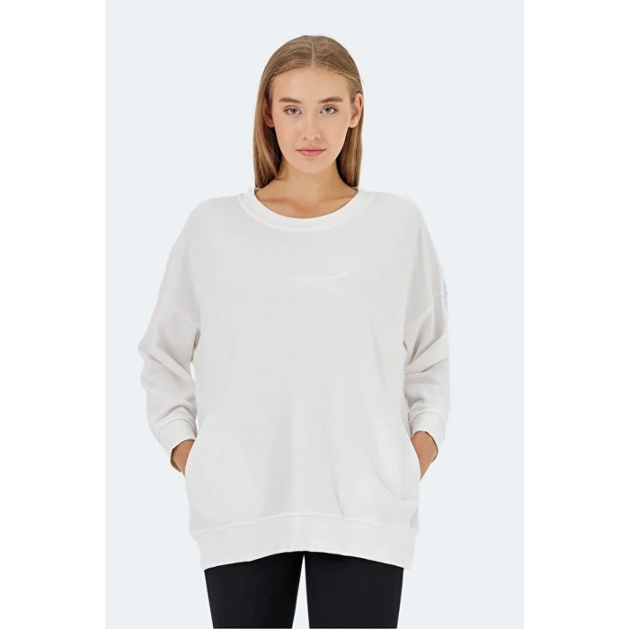 Slazenger Vikenti SW ST24WK037-000 Beyaz Sweatshirt