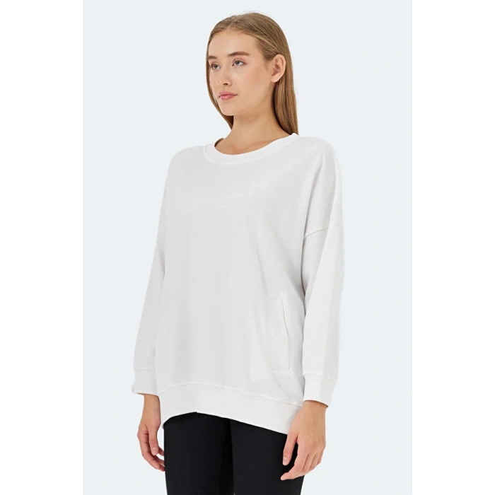 Slazenger Vikenti SW ST24WK037-000 Beyaz Sweatshirt