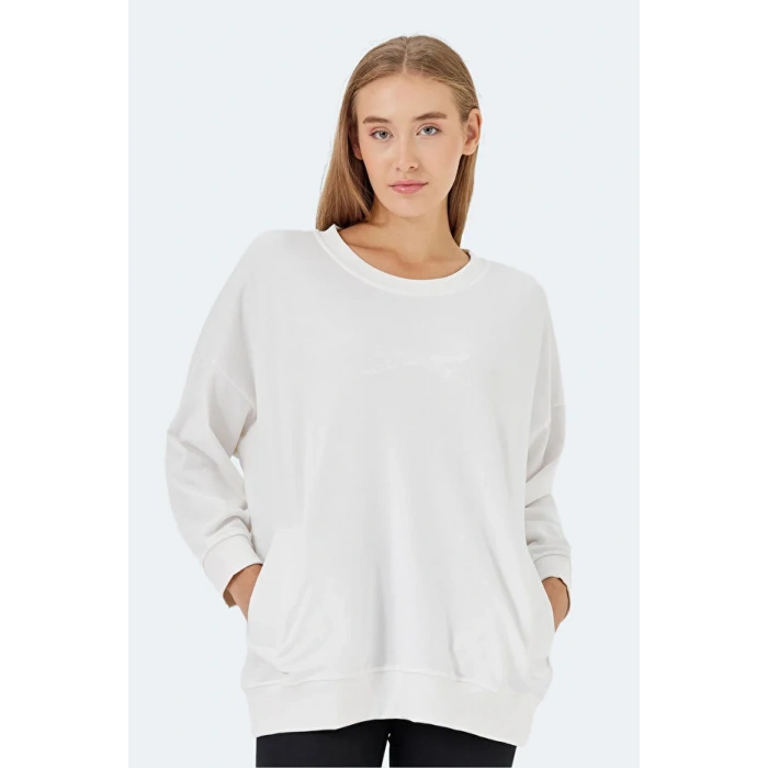 Slazenger Vikenti SW ST24WK037-000 Beyaz Sweatshirt