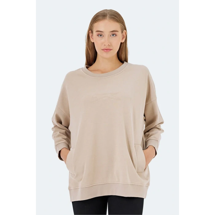 Slazenger Vikenti SW ST24WK037-120 Bej Sweatshirt