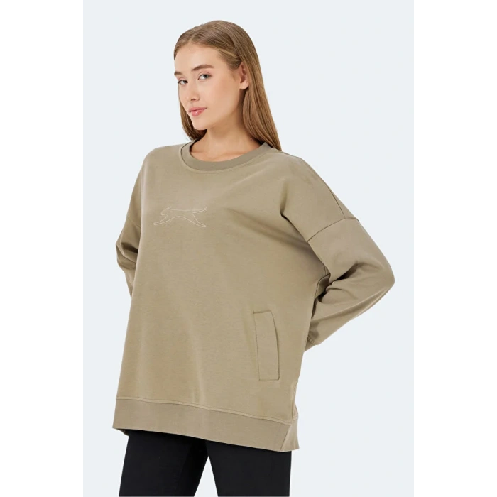 Slazenger Vikenti SW ST24WK037-808 Koyu Yeşil Sweatshirt