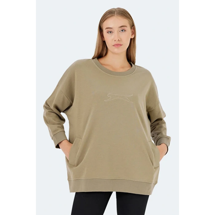 Slazenger Vikenti SW ST24WK037-808 Koyu Yeşil Sweatshirt