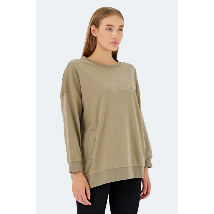 Slazenger Vikenti SW ST24WK037-808 Koyu Yeşil Sweatshirt