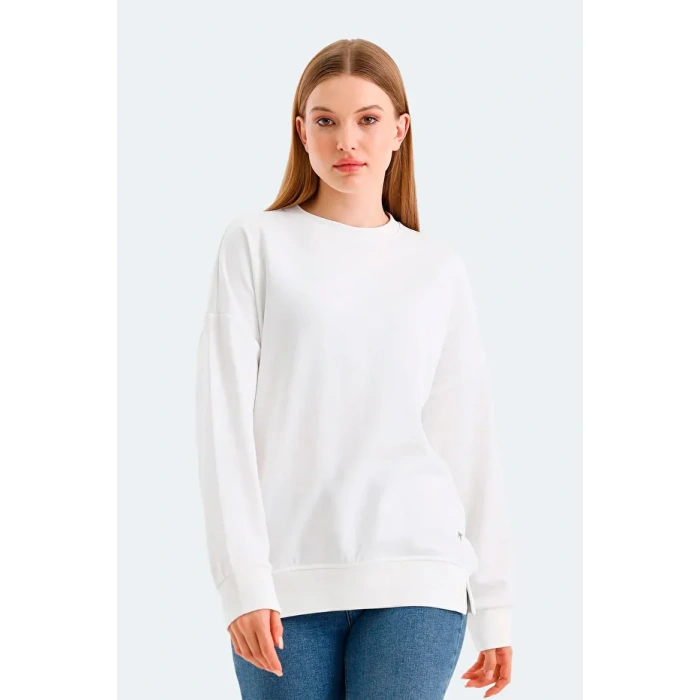 Slazenger Virtue ST24WK021-000 Beyaz Sweatshirt