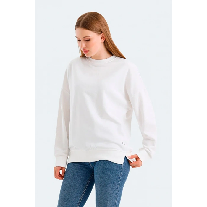 Slazenger Virtue ST24WK021-000 Beyaz Sweatshirt