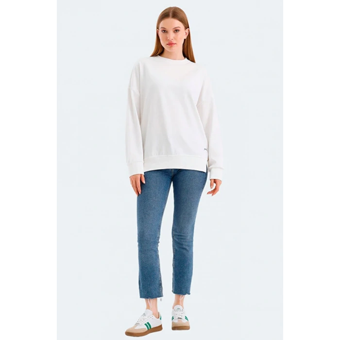 Slazenger Virtue ST24WK021-000 Beyaz Sweatshirt