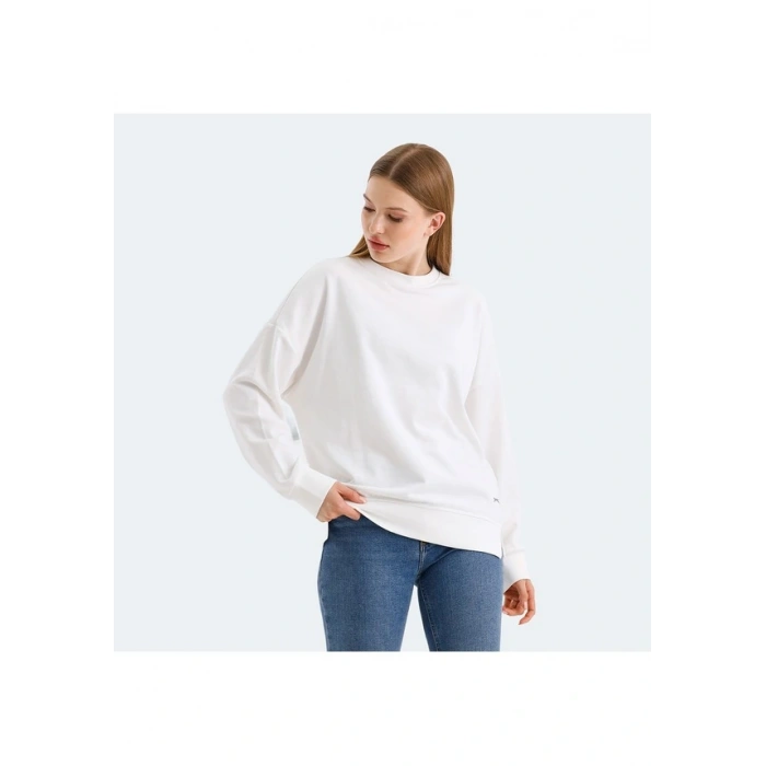 Slazenger Virtue ST24WK021-000 Beyaz Sweatshirt