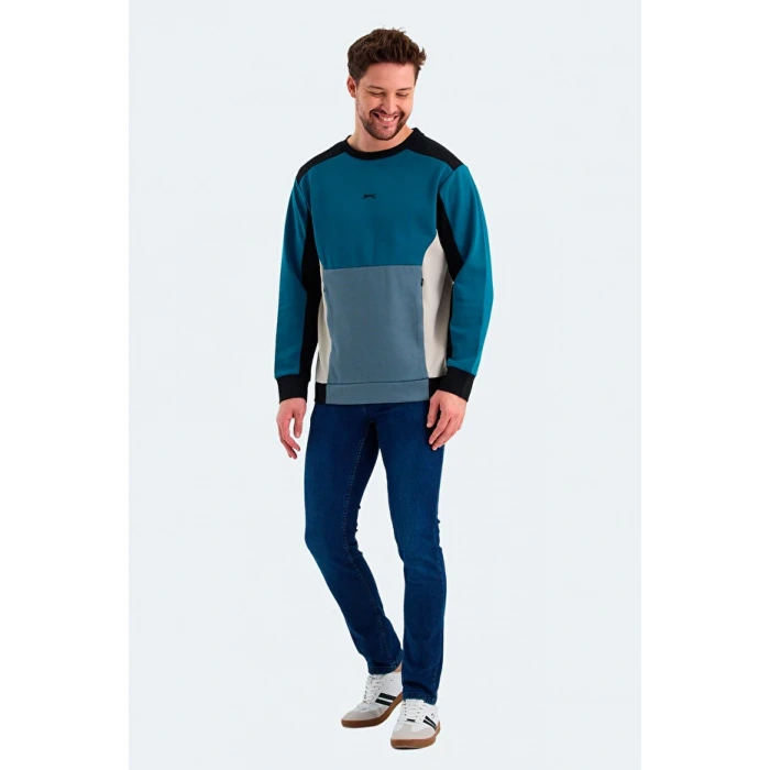 Slazenger Vitali ST24WE054-825 Mavi Sweatshirt