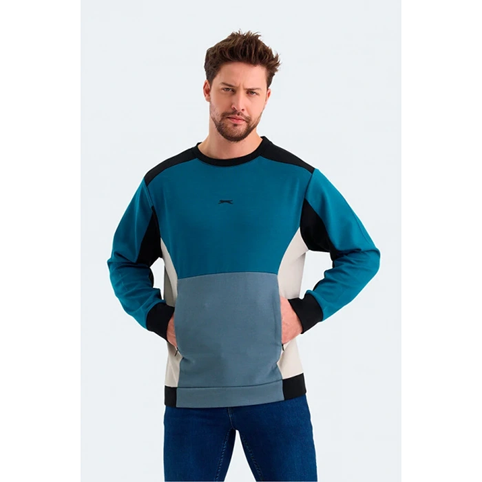 Slazenger Vitali ST24WE054-825 Mavi Sweatshirt