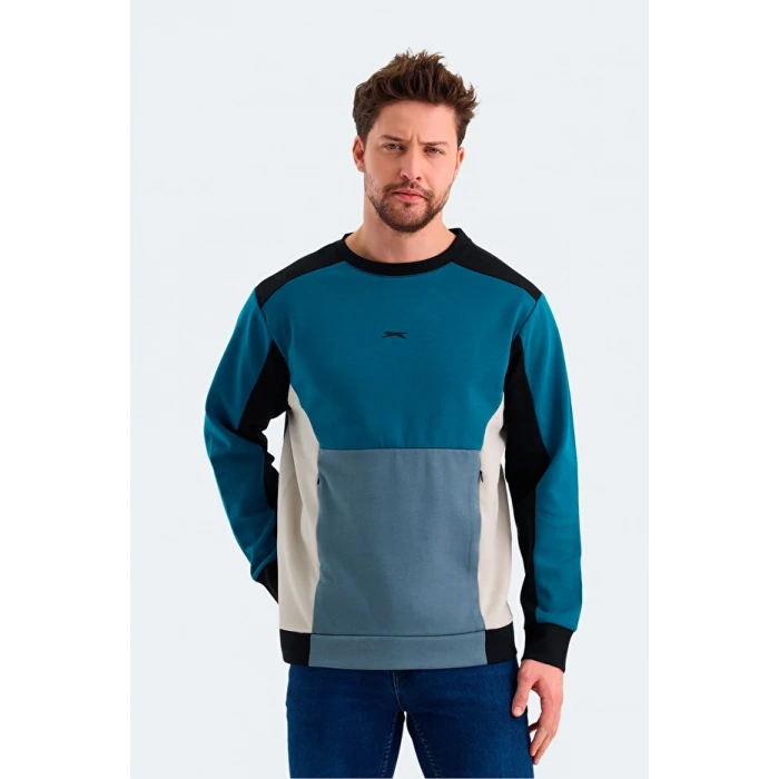 Slazenger Vitali ST24WE054-825 Mavi Sweatshirt