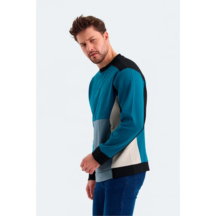 Slazenger Vitali ST24WE054-825 Mavi Sweatshirt