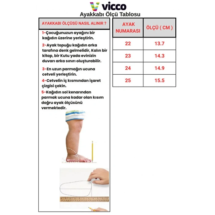 Vicco Nita Beyaz-Pembe Sneaker (22-25)