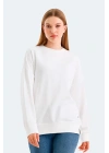 Slazenger Virtue ST24WK021-000 Beyaz Sweatshirt